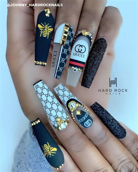 gucci sticker nails|gucci nails with diamonds.